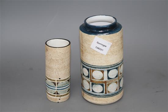 Two Troika cylindrical vases